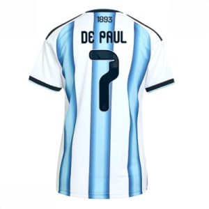 Argentina Hjemmedrakt VM 2026 Dame Rodrigo De Paul #7 Kortermet Fotballdrakt