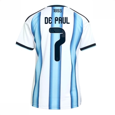 Argentina Hjemmedrakt VM 2026 Dame Rodrigo De Paul #7 Kortermet Fotballdrakt