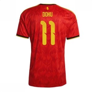 Belgia hjemmedrakt VM 2026 herre Jeremy Doku #11 kortermet fotballdrakt