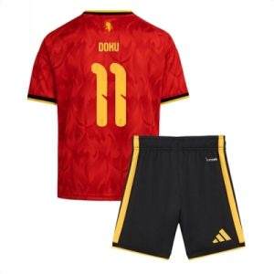Belgia VM 2026 Hjemmedraktsett Barn Jeremy Doku #11 Kortermet Fotballdrakt