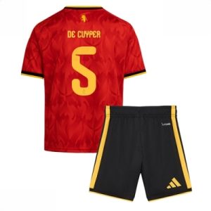 Belgia VM 2026 Hjemmedraktsett Barn Maxim De Cuyper #5 Kortermet Fotballdrakt