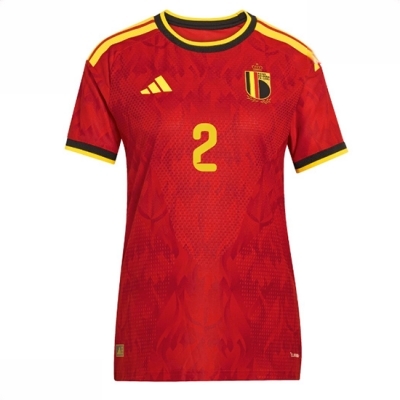 Belgia Hjemmedrakt VM 2026 Dame Zeno Debast #2 Kortermet Fotballdrakt - Bilde 2