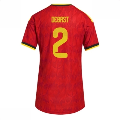 Belgia Hjemmedrakt VM 2026 Dame Zeno Debast #2 Kortermet Fotballdrakt