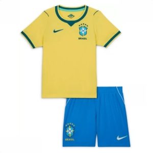 Brasil VM 2026 Hjemmedraktsett Barn Kortermet Fotballdrakt