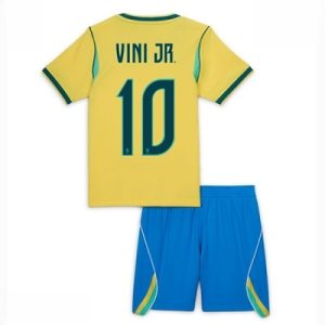 Brasil VM 2026 Hjemmedraktsett Barn Vinicius Junior #10 Kortermet Fotballdrakt