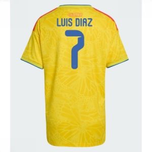 Colombia Hjemmedrakt VM 2026 Dame Luis Diaz #7 Kortermet Fotballdrakt