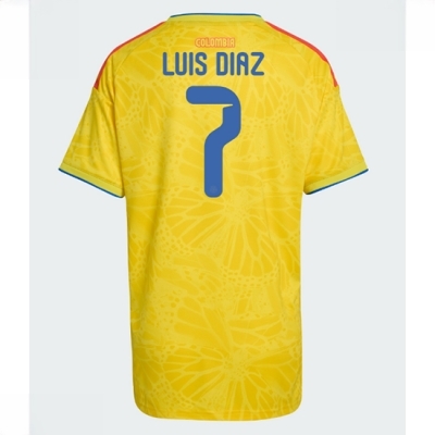 Colombia Hjemmedrakt VM 2026 Dame Luis Diaz #7 Kortermet Fotballdrakt