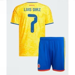Colombia VM 2026 Hjemmedraktsett Barn Luis Diaz #7 Kortermet Fotballdrakt