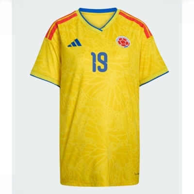 Colombia Hjemmedrakt VM 2026 Dame Rafael Santos Borre #19 Kortermet Fotballdrakt - Bilde 2