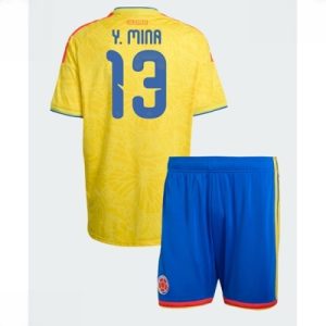 Colombia VM 2026 Hjemmedraktsett Barn Yerry Mina #13 Kortermet Fotballdrakt