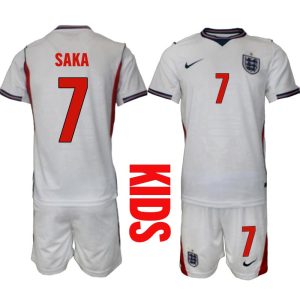 England VM 2026 Hjemmedraktsett Barn Bukayo Saka 7 Kortermet Fotballdrakt