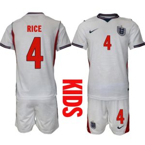 England VM 2026 Hjemmedraktsett Barn Declan Rice 4 Kortermet Fotballdrakt