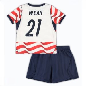 USA VM 2026 Hjemmedraktsett Barn Timothy Weah #21 Kortermet Fotballdrakt