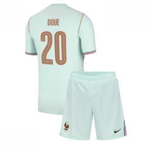 Frankrike VM 2026 Bortedraktsett Barn Desire Doue #20 Kortermet Fotballdrakt