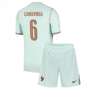Frankrike VM 2026 Bortedraktsett Barn Eduardo Camavinga #6 Kortermet Fotballdrakt