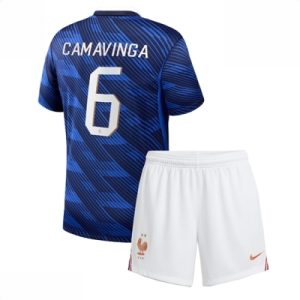 Frankrike VM 2026 Hjemmedraktsett Barn Eduardo Camavinga #6 Kortermet Fotballdrakt
