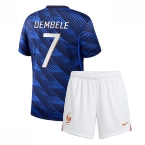 Frankrike VM 2026 Hjemmedraktsett Barn Ousmane Dembele #7 Kortermet Fotballdrakt
