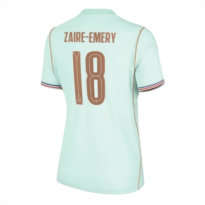 Frankrike Bortedrakt VM 2026 Dame Warren Zaire-Emery #18 Kortermet Fotballdrakt