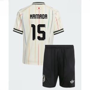 Japan VM 2026 Bortedraktsett Barn Daichi Kamada #15 Kortermet Fotballdrakt