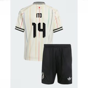Japan VM 2026 Bortedraktsett Barn Junya Ito #14 Kortermet Fotballdrakt
