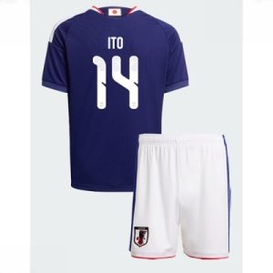 Japan VM 2026 Hjemmedraktsett Barn Junya Ito #14 Kortermet Fotballdrakt