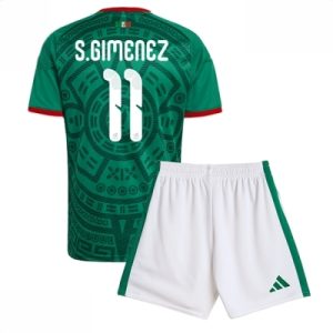 Mexico VM 2026 Hjemmedraktsett Barn Santiago Gimenez #11 Kortermet Fotballdrakt
