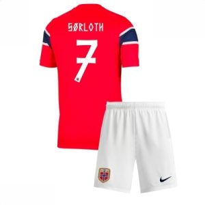 Norge VM 2026 Hjemmedraktsett Barn Alexander Sorloth #7 Kortermet Fotballdrakt