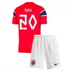 Norge VM 2026 Hjemmedraktsett Barn Antonio Nusa #20 Kortermet Fotballdrakt