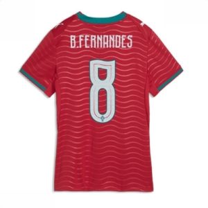 Portugal Hjemmedrakt VM 2026 Dame Bruno Fernandes #8 Kortermet Fotballdrakt