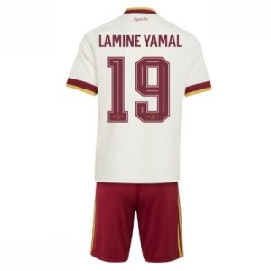 Spania VM 2026 Bortedraktsett Barn Lamine Yamal #19 Kortermet Fotballdrakt