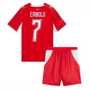 Sveits VM 2026 Hjemmedraktsett Barn Breel Embolo #7 Kortermet Fotballdrakt