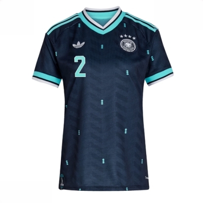 Tyskland Bortedrakt VM 2026 Dame Antonio Rudiger #2 Kortermet Fotballdrakt - Bilde 2