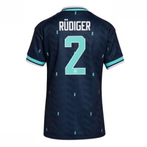 Tyskland Bortedrakt VM 2026 Dame Antonio Rudiger #2 Kortermet Fotballdrakt