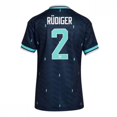Tyskland Bortedrakt VM 2026 Dame Antonio Rudiger #2 Kortermet Fotballdrakt