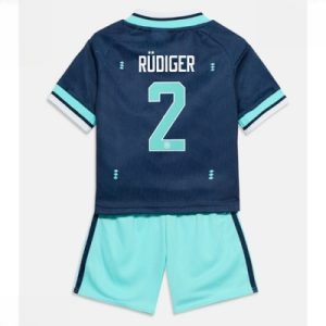 Tyskland VM 2026 Bortedraktsett Barn Antonio Rudiger #2 Kortermet Fotballdrakt