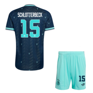 Tyskland VM 2026 Bortedrakt Barn Nico Schlotterbeck 15 Fotballdrakt Sett