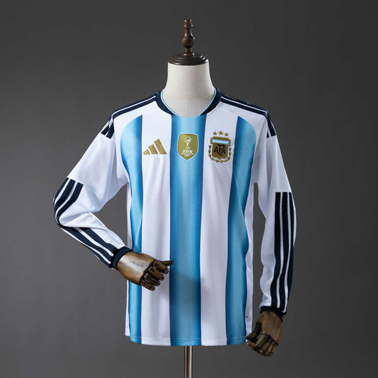 Argentina Landslag VM 2026 Hjemmedrakt Langermet Fotballdrakt Herre