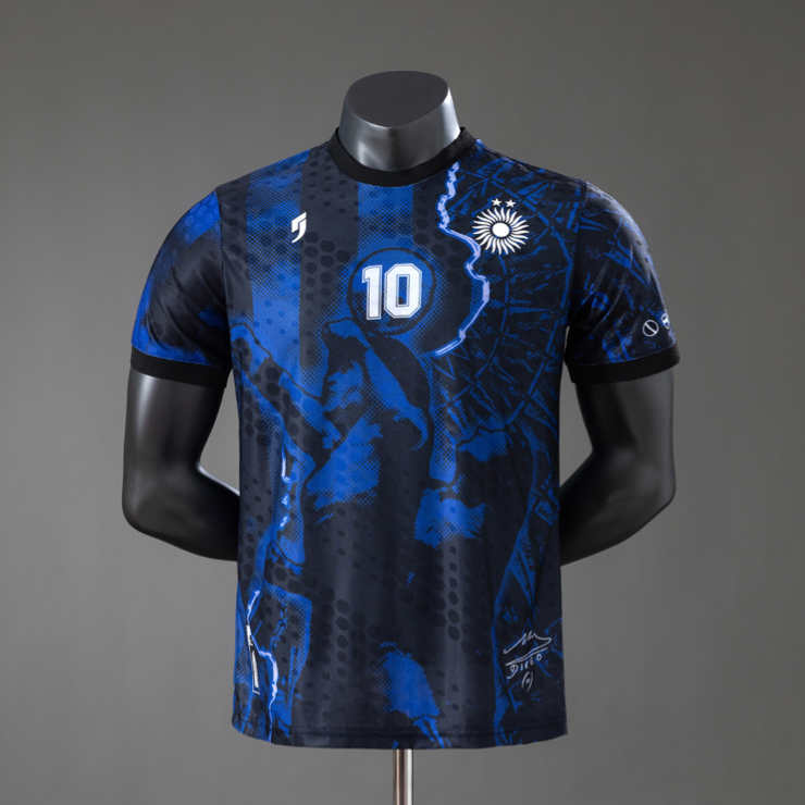 Argentina Maradona 10 spesialutgave blå spillerdrakt fotballdrakt herre