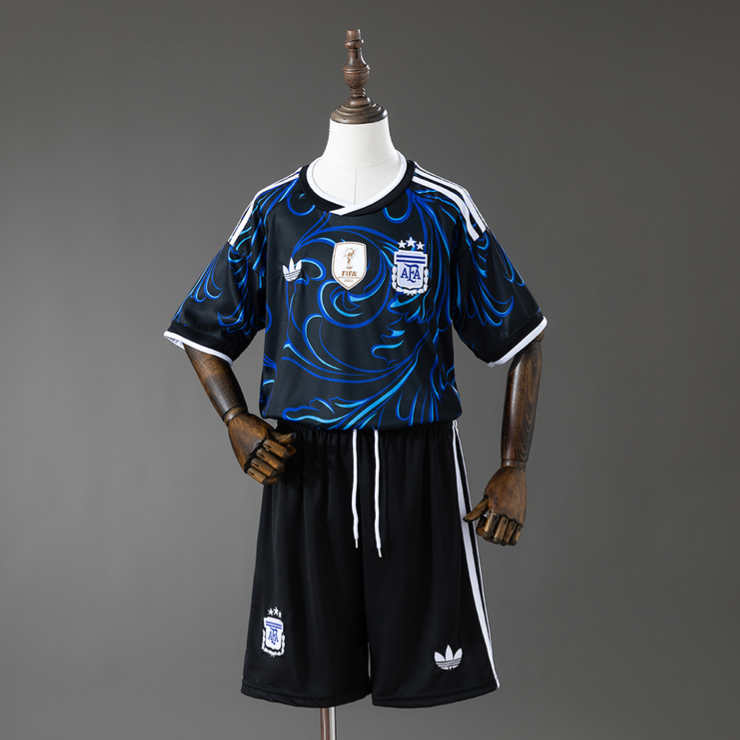 Argentina VM 2026 Bortedrakt Fotballdraktsett Barn Kortermet