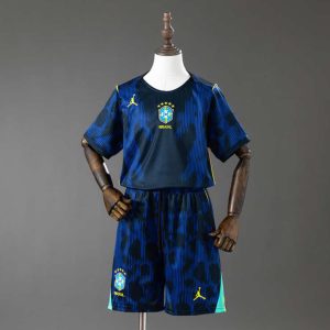 Brasil VM 2026 Bortedrakt Fotballdraktsett Barn Kortermet
