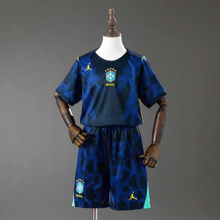 Brasil VM 2026 Bortedrakt Fotballdraktsett Barn Kortermet