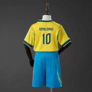 Brasil VM 2026 Hjemmedrakt Barn Ronaldinho 10 Fotballdrakt Sett