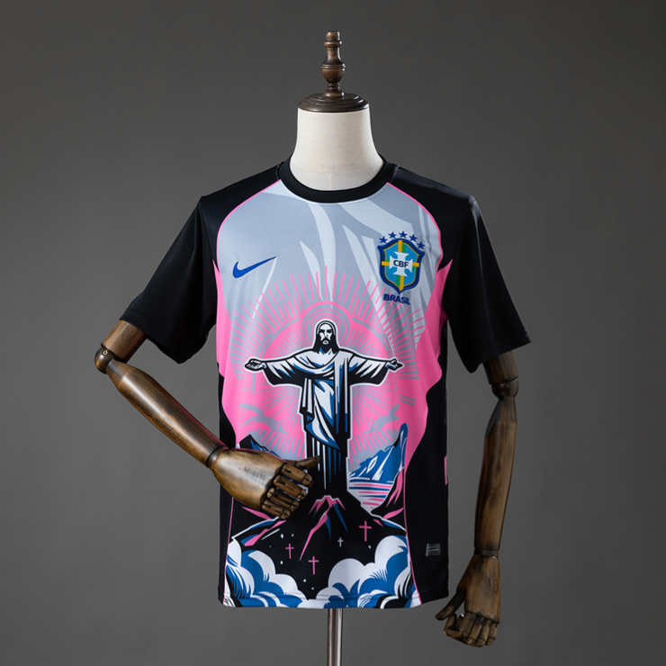Brasil VM 2026 Kristusstatuen Rosa Herre Fotballdrakt