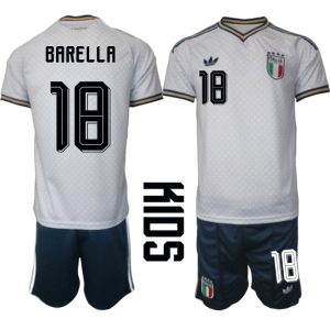 Italia VM 2026 Bortedraktsett Barn Nicolò Barella 18 Kortermet Fotballdrakt
