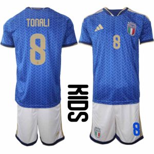 Italia VM 2026 Hjemmedraktsett Barn Sandro Tonali 8 Kortermet Fotballdrakt
