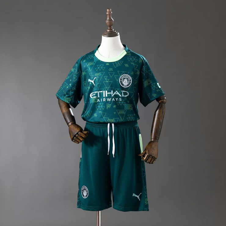 Manchester City 2025/26 Fjerdedrakt Barn Erling Haaland 9 Fotballdrakt Sett