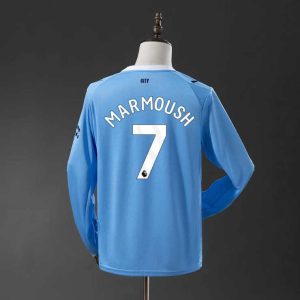 Manchester City 2025/26 Hjemmedrakt Langermet Marmoush 7 Fotballdrakt Herr