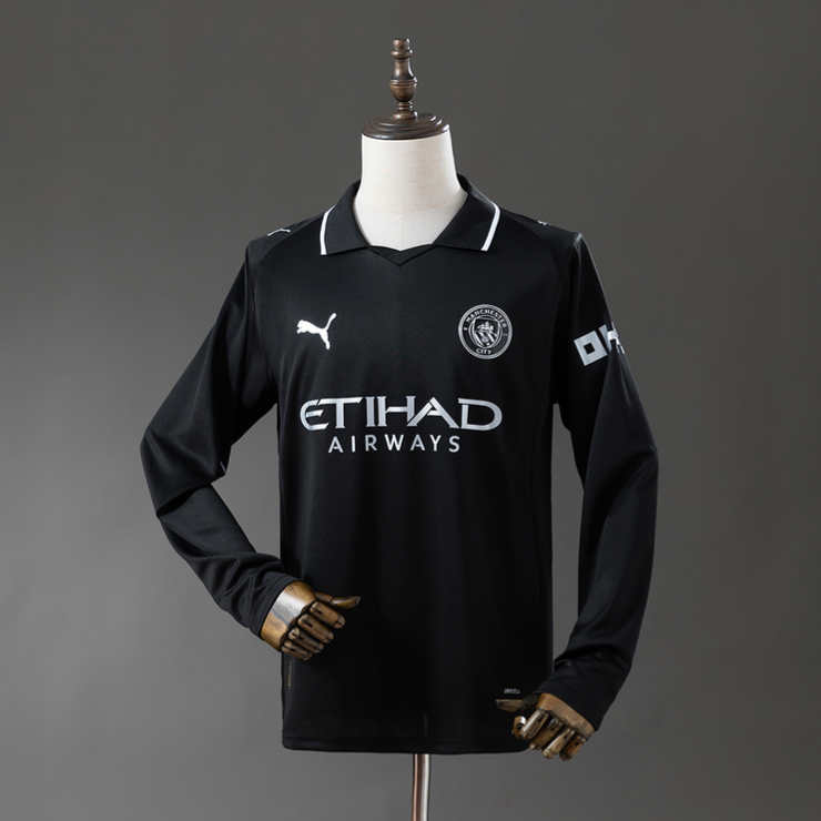 Manchester City Bortedrakt 2025/26 Langermet Herre Fotballdrakt