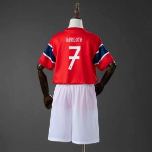 Norge VM 2026 Hjemmedrakt Barn Alexander Sørloth 7 Fotballdrakt Sett
