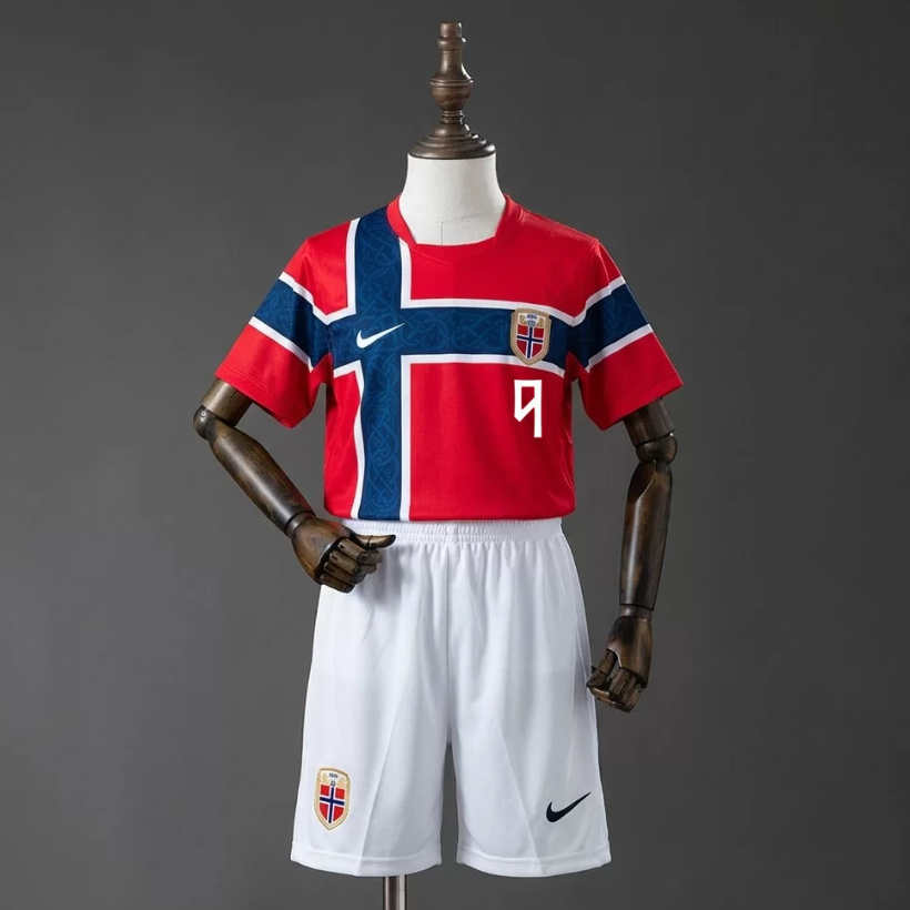 Norge VM 2026 Hjemmedrakt Barn Erling Haaland 9 Fotballdrakt Sett